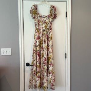 Baltic Born shirt sleeve floral maxi dress - small